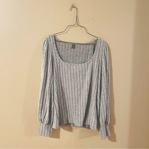 NWOT SHEIN Gray Ribbed Long Sleeve Top